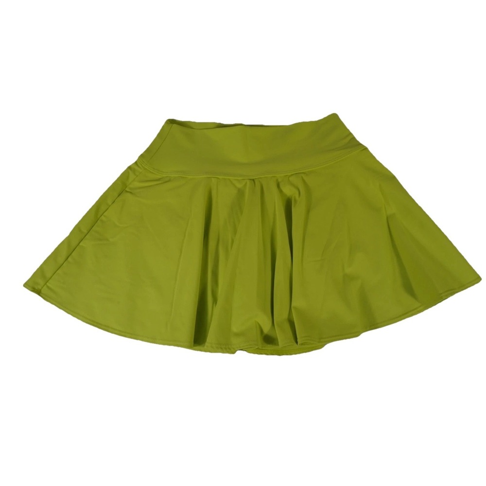 Pinspark Skirt Womens Small Neon Green High Waisted Athletic Golf Tennis Skort